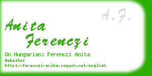 anita ferenczi business card